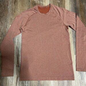 lululemon athletica Rust Striped Long Sleeve Top